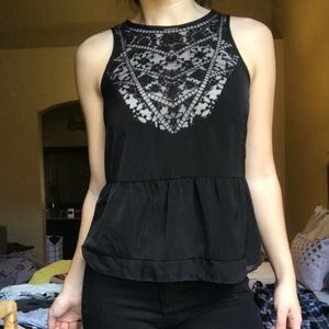 Black peplum top